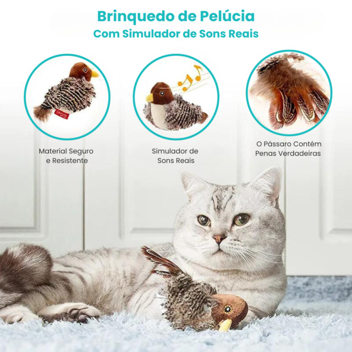 Brinquedo de Pelúcia com Simulador de Sons Reais-Miau Auau Pets