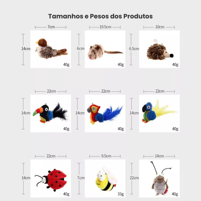 Brinquedo de Pelúcia com Simulador de Sons Reais-Miau Auau Pets