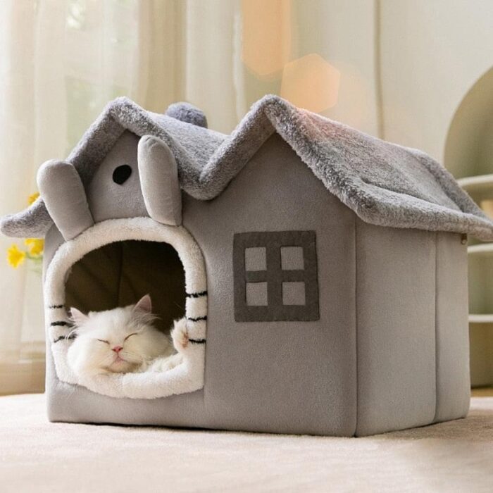 Cama para Cães e Gatos Casa de Veludo-Miau Auau Pets