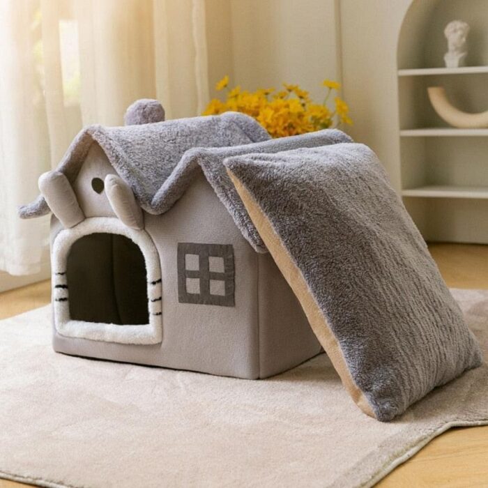 Cama para Cães e Gatos Casa de Veludo-Miau Auau Pets