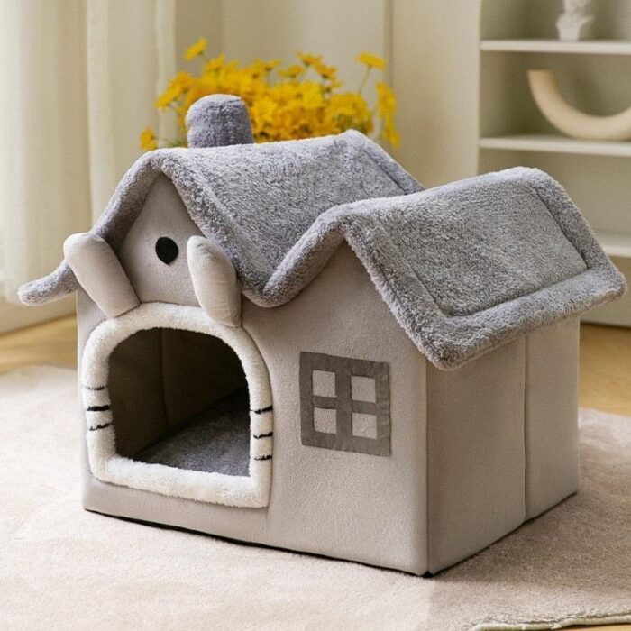 Cama para Cães e Gatos Casa de Veludo-Miau Auau Pets