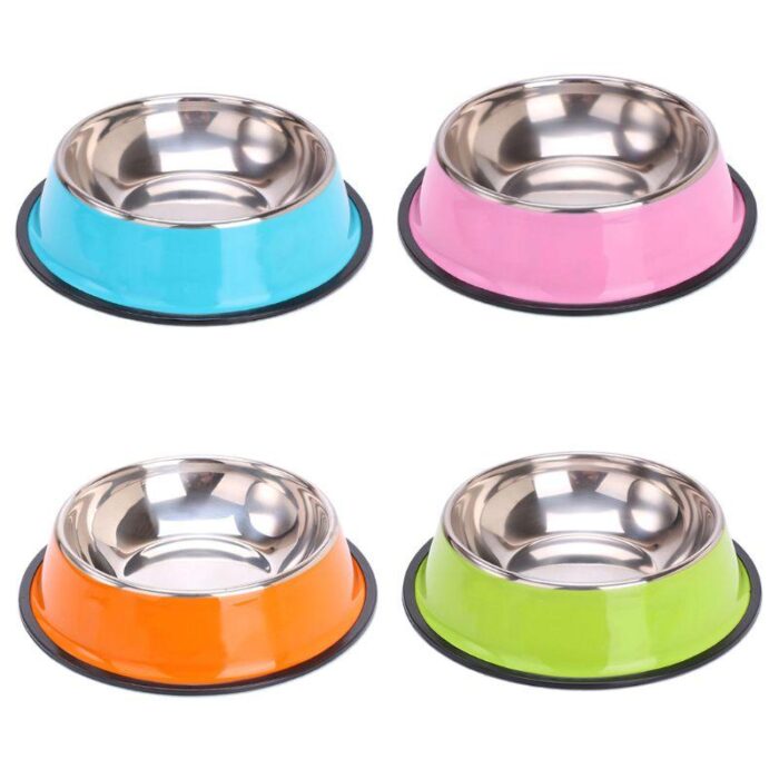 Comedor para Cães e Gatos Redondo de Aço Inox-Miau Auau Pets