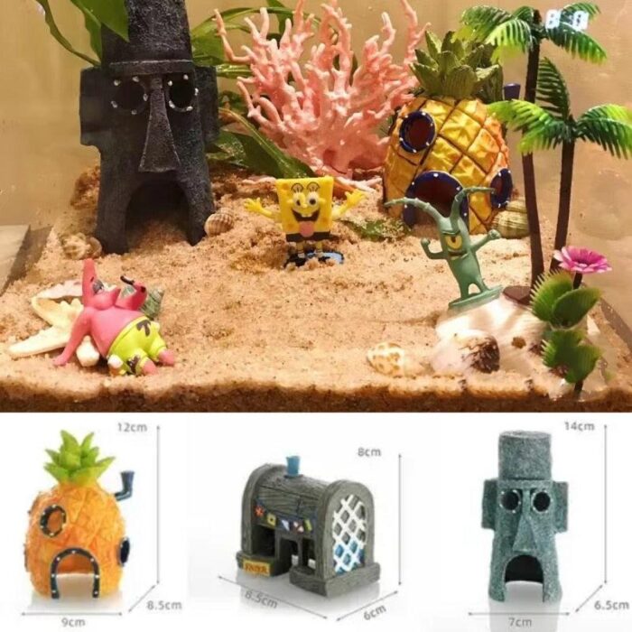 Decoração para Aquário do Bob Esponja-Miau Auau Pets