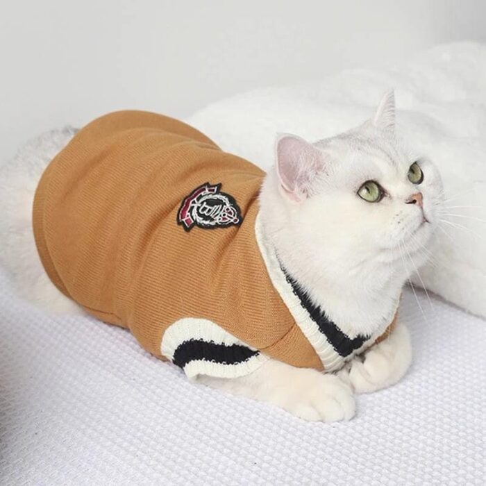 Roupa para Cães e Gatos Blusa Estilo Universitário-Miau Auau Pets